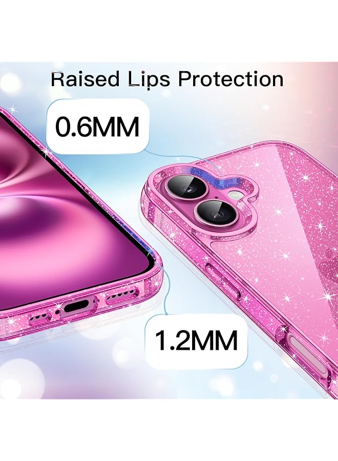 جي تيك جراب لامع لهاتف آيفون 16 مقاس 6.1 بوصة، غطاء هاتف مضاد للصدمات لامع لامع للنساء والفتيات باللون الوردي - Image 4