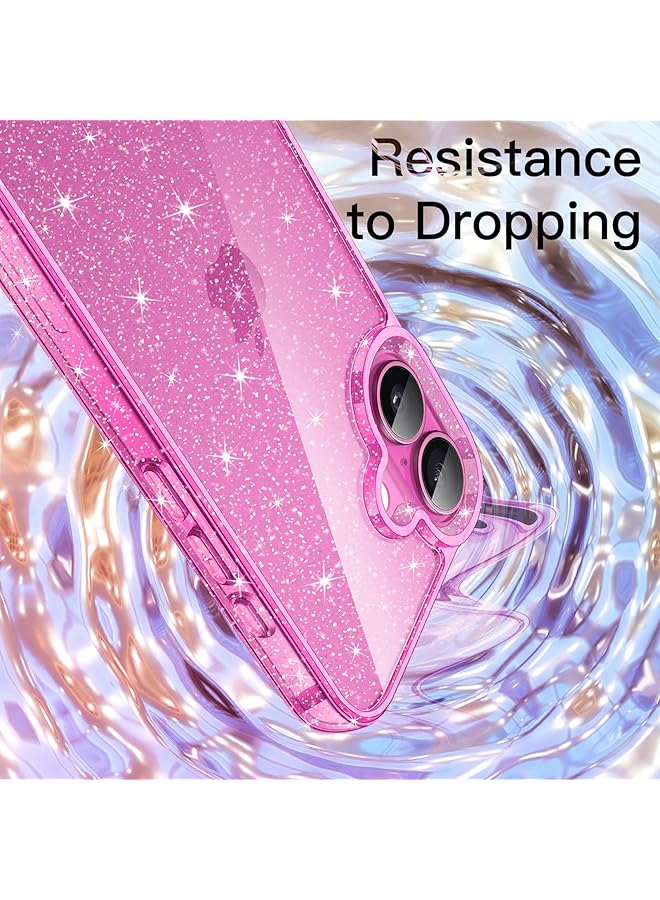 جي تيك جراب لامع لهاتف آيفون 16 مقاس 6.1 بوصة، غطاء هاتف مضاد للصدمات لامع لامع للنساء والفتيات باللون الوردي - Image 5