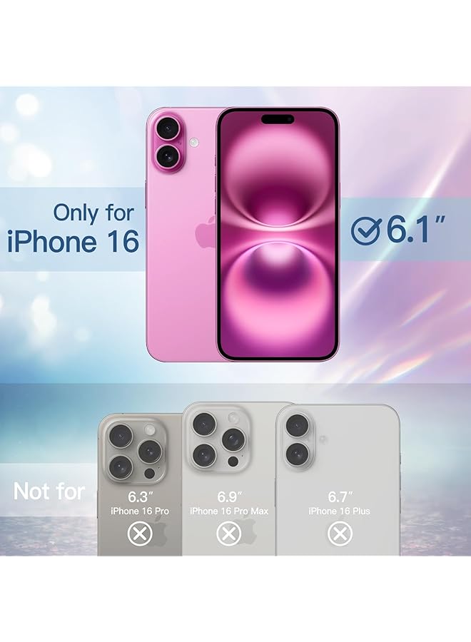 جي تيك جراب لامع لهاتف آيفون 16 مقاس 6.1 بوصة، غطاء هاتف مضاد للصدمات لامع لامع للنساء والفتيات باللون الوردي - Image 2