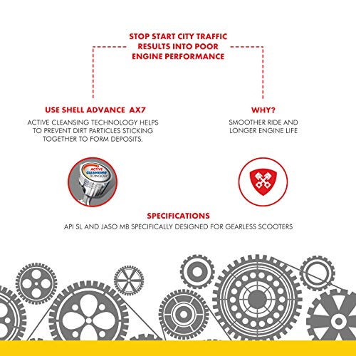 Shell Advance AX7 10W30 API SM JASO MB Synthetic Technology Scooter Engine Oil (800 ml) (Advance 4T AX7) - Image 3