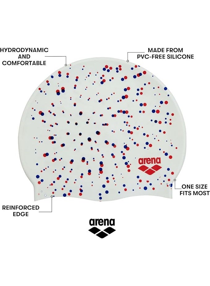 أرينا بونيه سباحة Arena سيليكون بنقشة نقاط ملونة – لون أبيض - Image 2
