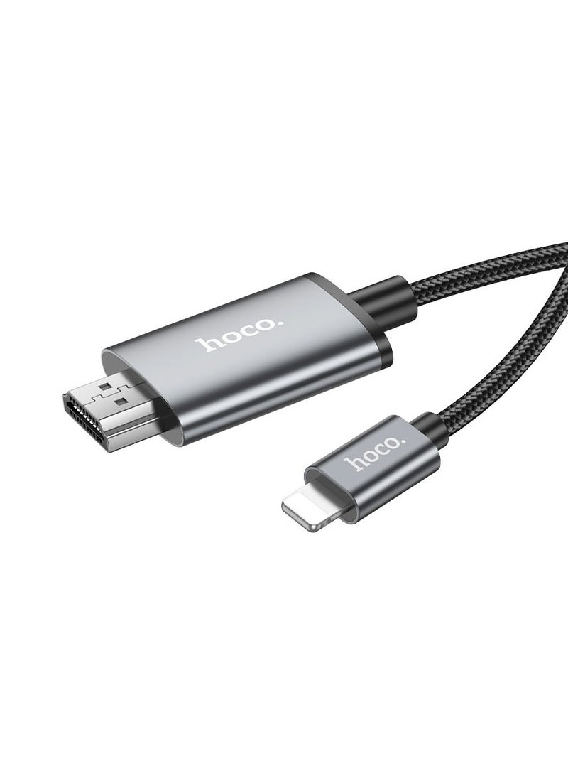 هوكو. UA27، كابل فيديو من Lightning إلى HDTV، يدعم 1080 بكسل 60 هرتز، بطول 2 متر - Image 1