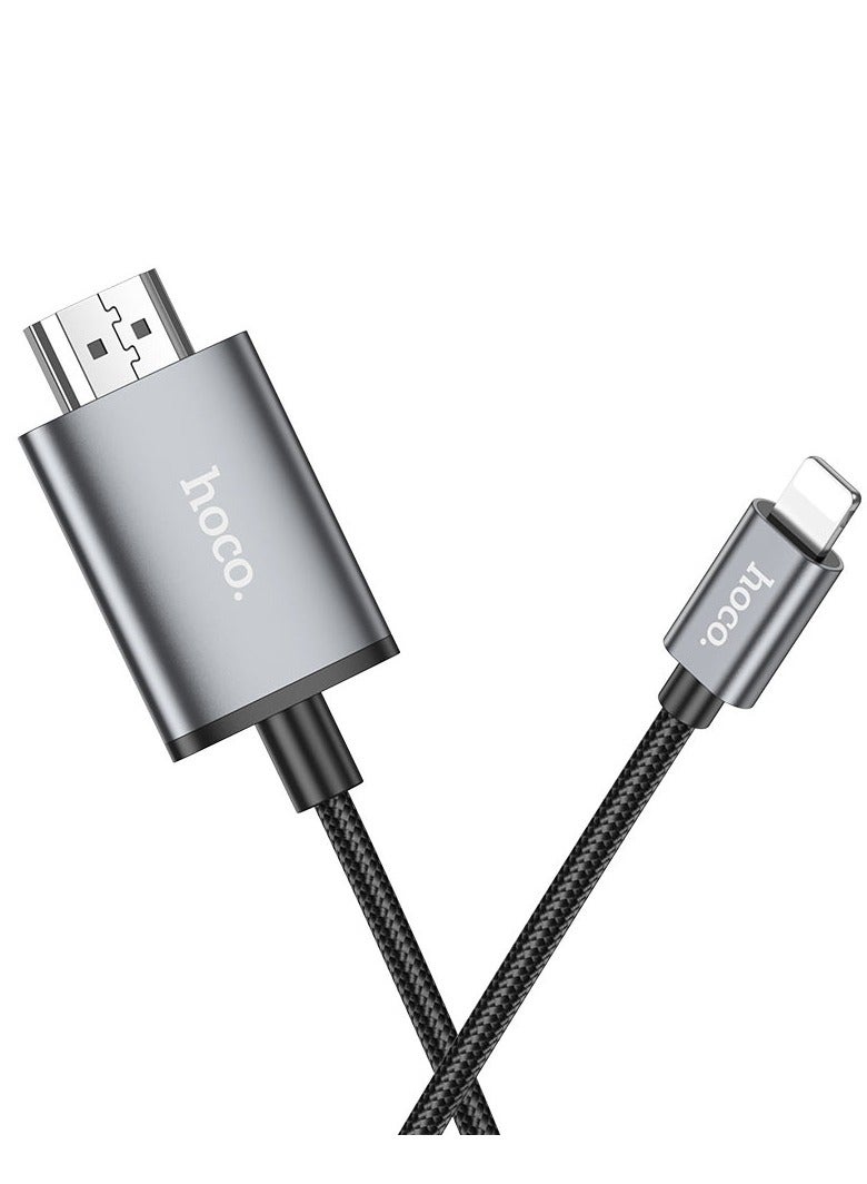 هوكو. UA27، كابل فيديو من Lightning إلى HDTV، يدعم 1080 بكسل 60 هرتز، بطول 2 متر - Image 2