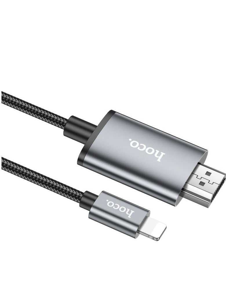 هوكو. UA27، كابل فيديو من Lightning إلى HDTV، يدعم 1080 بكسل 60 هرتز، بطول 2 متر - Image 3