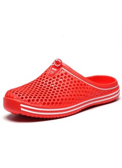 Loquat Men/Women Couple Shoes Hole Shoes Red 
