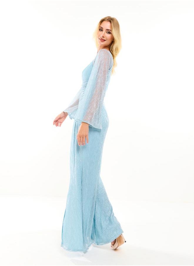 House of Moda Ruched Sheer Sleeve Dress - Image 2