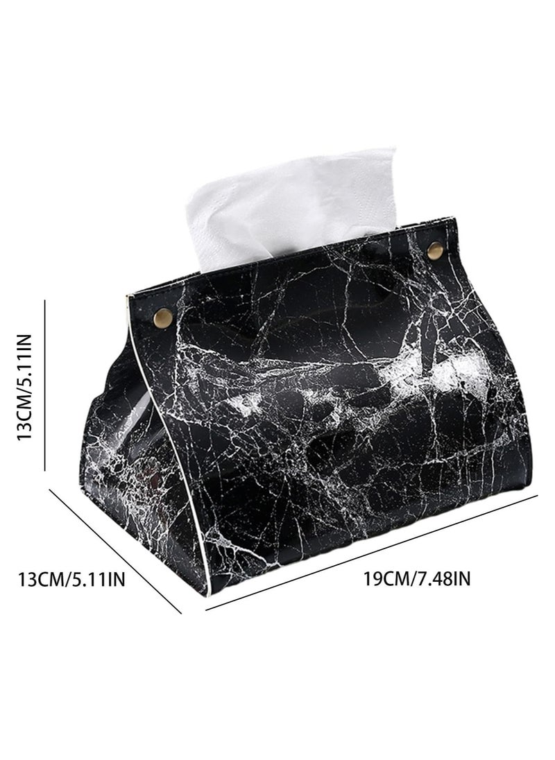 Oasisgalore Decorative Leather Tissue Box Cover for Bathroom and Home Use（Black）  - Image 2