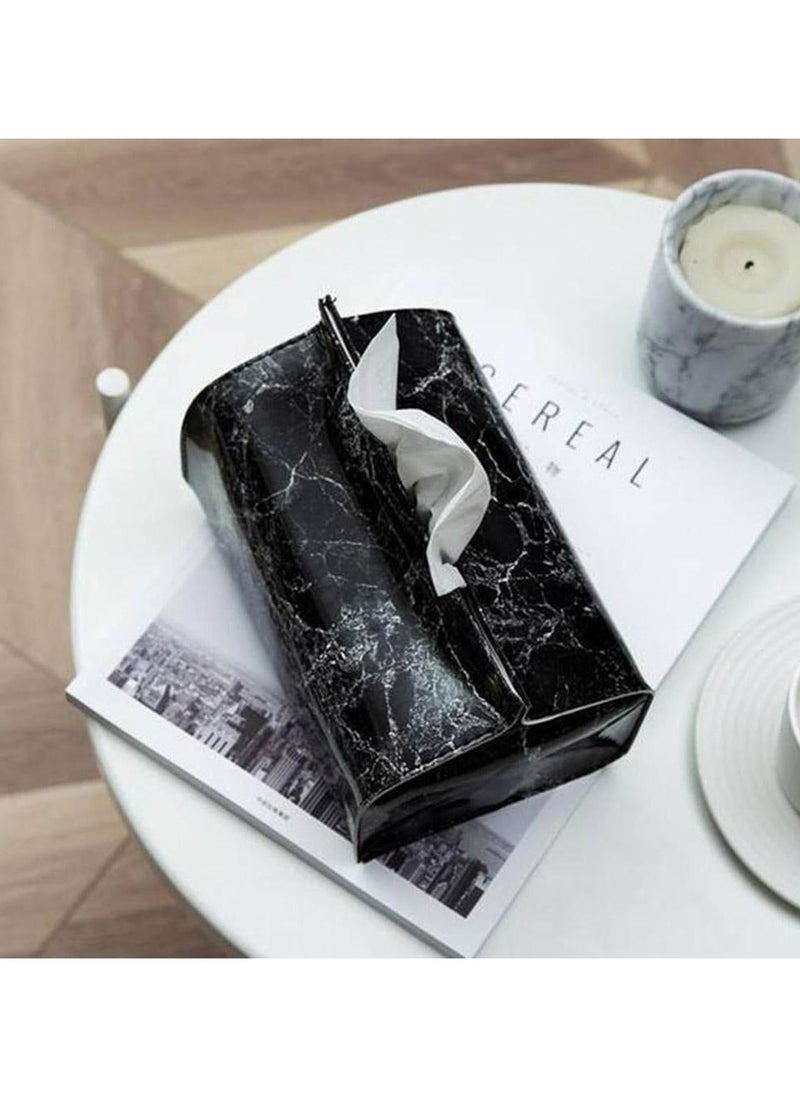 Oasisgalore Decorative Leather Tissue Box Cover for Bathroom and Home Use（Black）  - Image 5