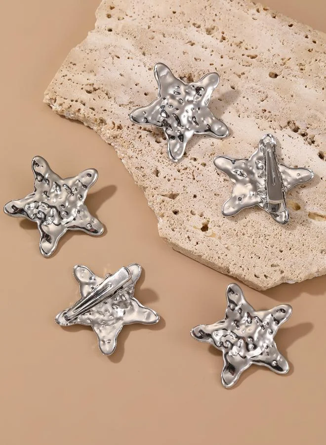 Take Two Take Two Silver Embellished Star Hair Clips