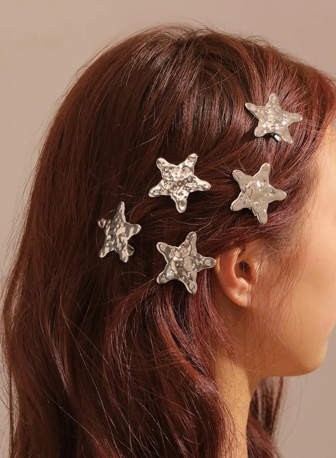 Take Two Take Two Silver Embellished Star Hair Clips