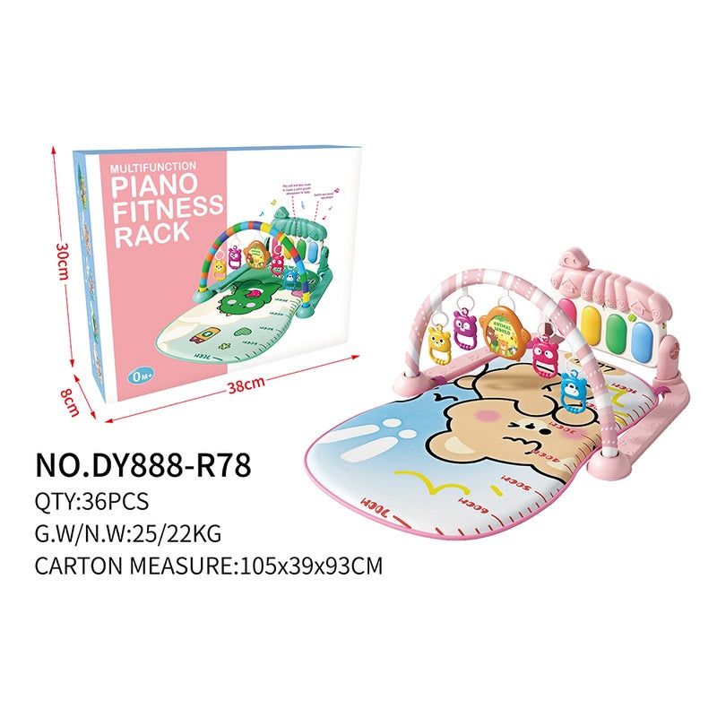 MaBaby Baby Play Mat Activity Gym, Musical Activity Center, Kick and Play Piano Gym, Tummy Time Mats for Newborn Babies Infants Toddlers Boys Girls - Image 2