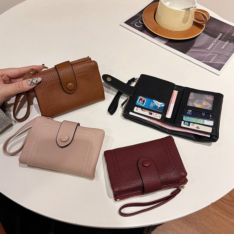 Multifunctional Solid Color PU Leather Wallet, RFID Blocking Design Portable Daily Storage Purse for Cards Cash Coin Business Use - Image 2
