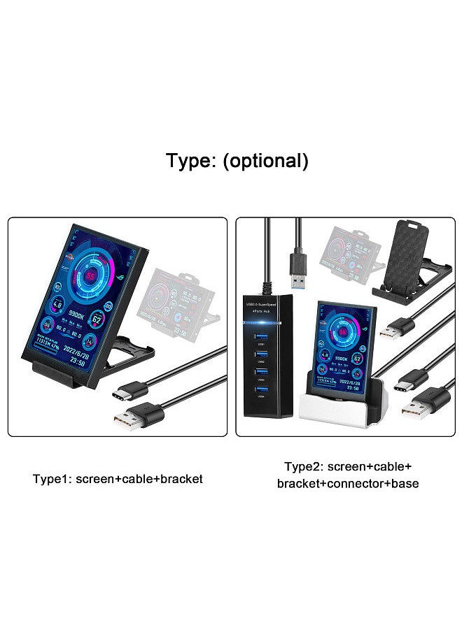 Generic - 3.5 Inch IPS Display Screen USB Secondary Screen Computers CPU GPU RAM HDD Monitor Time Date Display Horizontal Vertical Screen Switch - Image 1