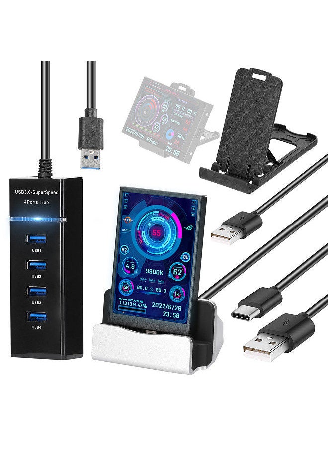 Generic - 3.5 Inch IPS Display Screen USB Secondary Screen Computers CPU GPU RAM HDD Monitor Time Date Display Horizontal Vertical Screen Switch - Image 1