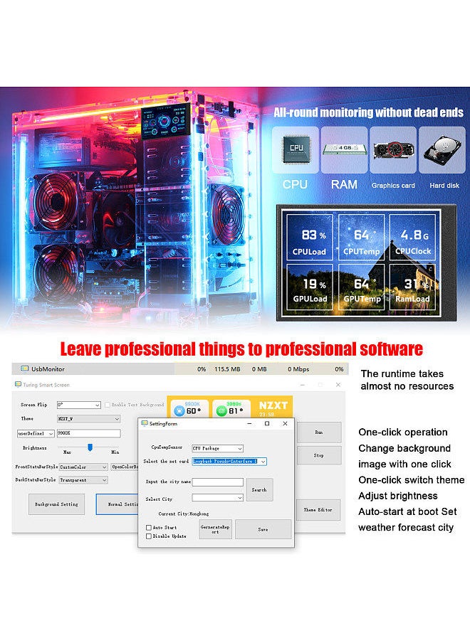 Generic - 3.5 Inch IPS Display Screen USB Secondary Screen Computers CPU GPU RAM HDD Monitor Time Date Display Horizontal Vertical Screen Switch - Image 1