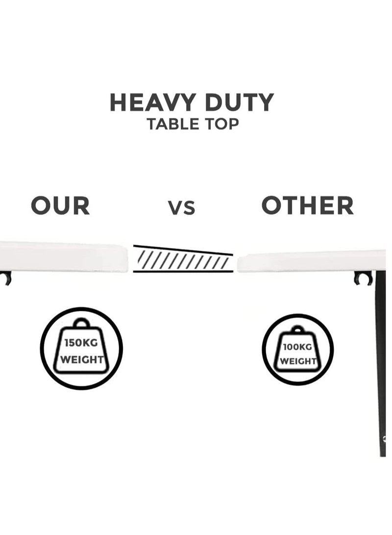 Toshionics طاولة تخييم خارجية قابلة للطي خفيفة الوزن محمولة لحفلات النزهات والشواء مع مقبض حمل تصميم قابل للتعديل قوي ودائم للتجمعات العائلية والجولات الذاتية وأسواق الليل - Image 5