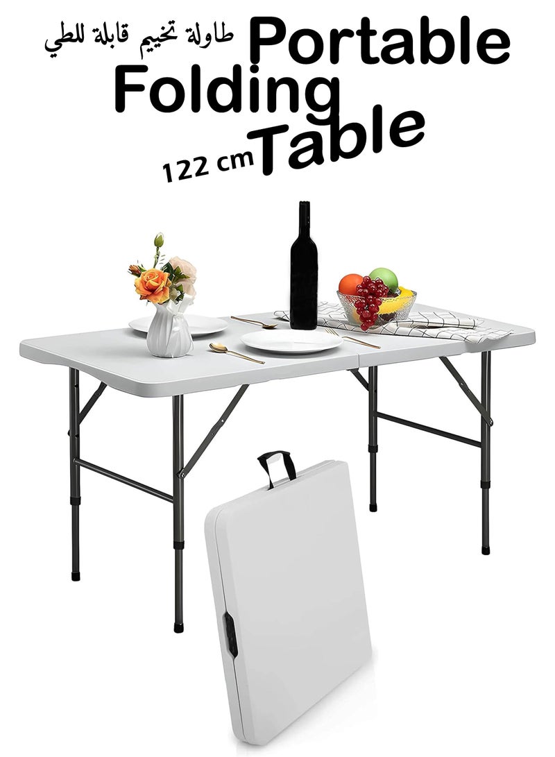Toshionics طاولة تخييم خارجية قابلة للطي خفيفة الوزن محمولة لحفلات النزهات والشواء مع مقبض حمل تصميم قابل للتعديل قوي ودائم للتجمعات العائلية والجولات الذاتية وأسواق الليل - Image 1