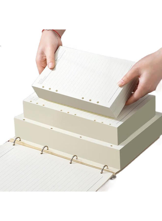Longe Langjie A5 Loose-Leaf Notebook Refill, 6-Ring Loose-Leaf Paper, Replacement Pages For Notebooks, Thickened 95G Lined Paper, 80 Sheets/Book, Customizable - Image 1