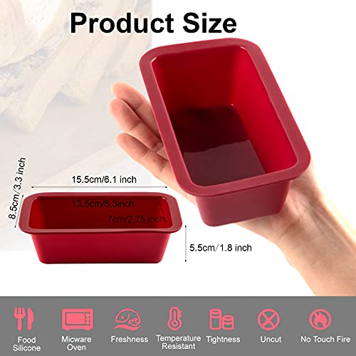Nalchios Silicone Mini Loaf Pan Set of 4, NonStick Easy Release Rectangle Silicone Mini Cake Pan for Baking Bread, Flexible BPA Free Silione Baking Mold and Bread Mold, Toast Pan, Brownie Loaf Pan, Cake Mold… - Image 4
