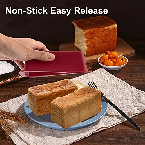 Nalchios Silicone Mini Loaf Pan Set of 4, NonStick Easy Release Rectangle Silicone Mini Cake Pan for Baking Bread, Flexible BPA Free Silione Baking Mold and Bread Mold, Toast Pan, Brownie Loaf Pan, Cake Mold… - Image 5