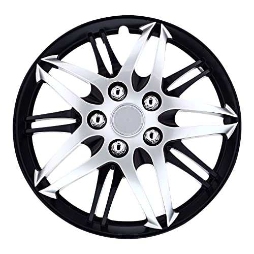 Pilot Automotive WH544-15C-BLK 15 Inch Formula Performance Series Black & Chrome Universal Hubcap Wheel Covers for Cars - Set of 4 - Fits Most Cars - Image 1