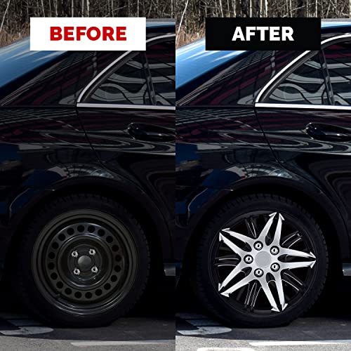 Pilot Automotive WH544-15C-BLK 15 Inch Formula Performance Series Black & Chrome Universal Hubcap Wheel Covers for Cars - Set of 4 - Fits Most Cars - Image 5