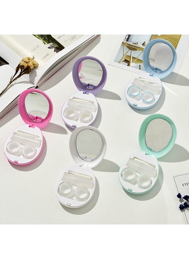 Generic Color Style Egg Shape Travel Contact Lens Case Box with Mirror (Random Color) (1 pc only)  - Image 2