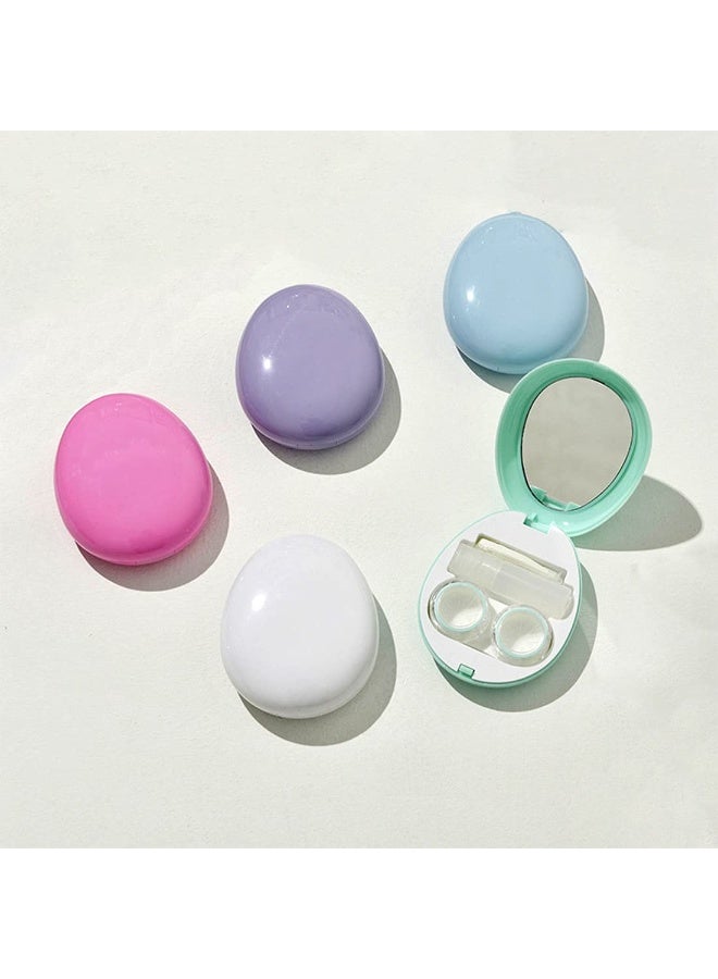 Generic Color Style Egg Shape Travel Contact Lens Case Box with Mirror (Random Color) (1 pc only)  - Image 4