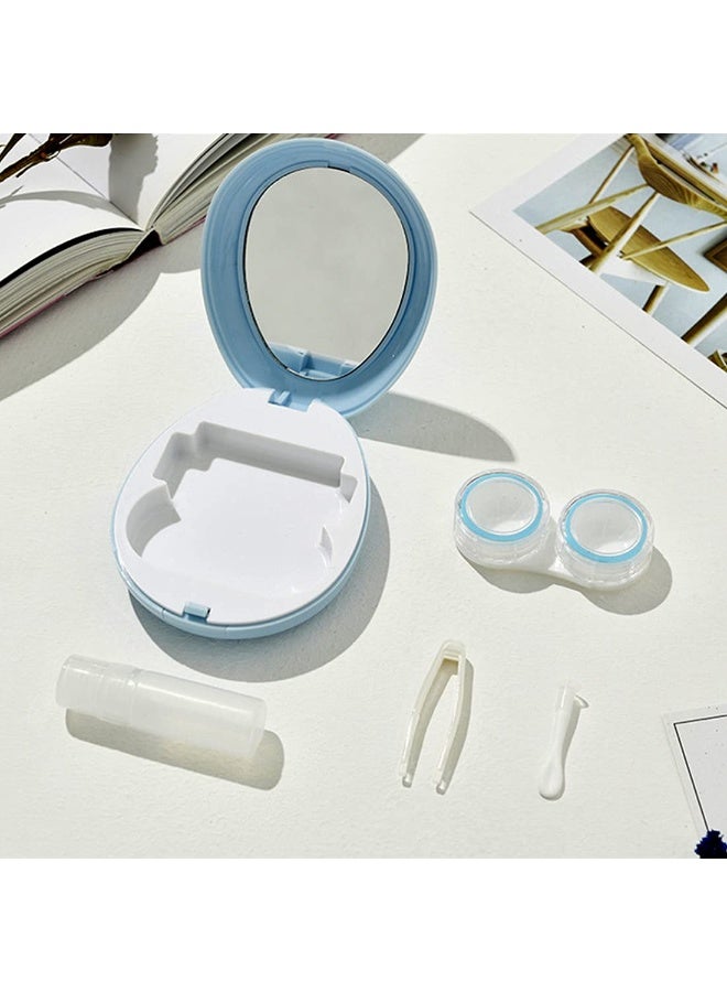Generic Color Style Egg Shape Travel Contact Lens Case Box with Mirror (Random Color) (1 pc only)  - Image 3
