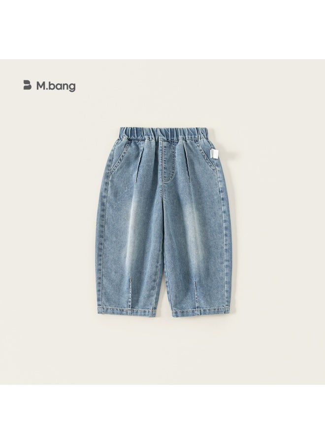 Bangxuan Kids' Clothing Boys' Jeans New Arrival Solid Color Minimalist Children's Tapered Pants Versatile Toddler Curved Knife Pants Trendy