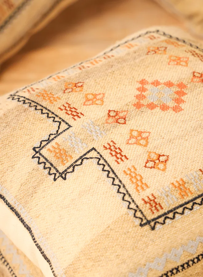 sanskrutihomes sanskrutihomes Geometric Print Organic Cotton Cushion Cover - 45x45cm