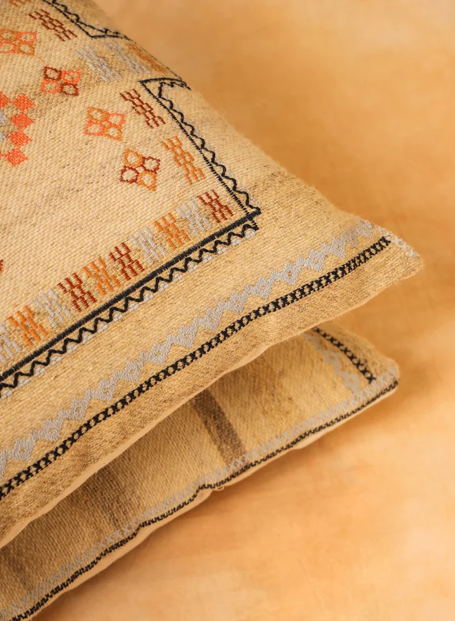 سانسكريتي هومز sanskrutihomes Geometric Print Organic Cotton Cushion Cover - 45x45cm