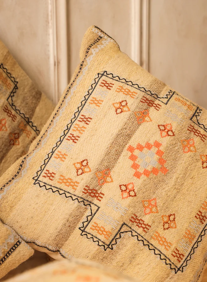 sanskrutihomes sanskrutihomes Geometric Print Organic Cotton Cushion Cover - 45x45cm