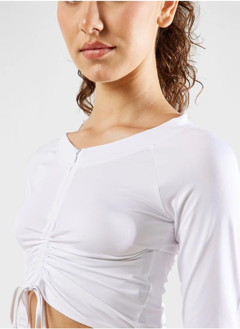 فورورد Ruched Tie Up T-Shirt