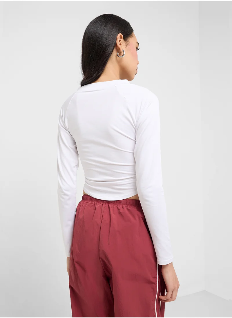 فورورد Ruched Tie Up T-Shirt