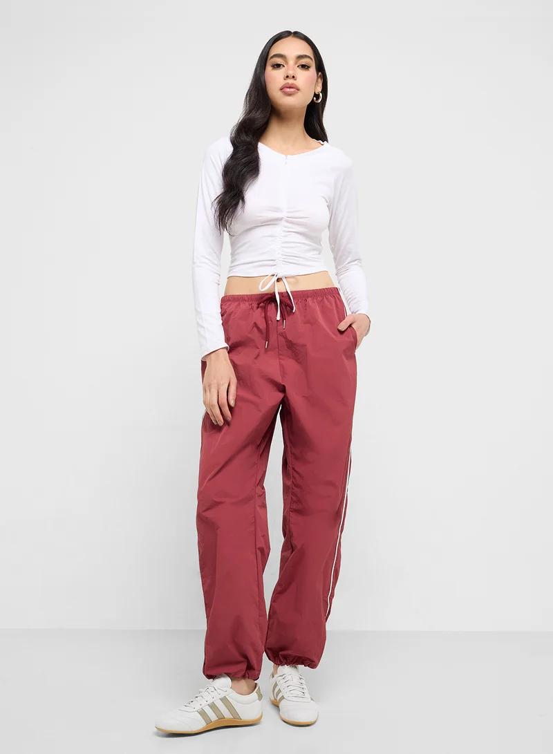 FRWD Ruched Tie Up T-Shirt