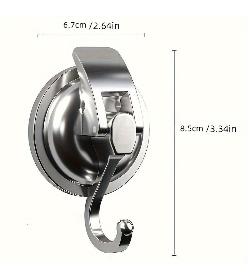 2Pcs Golden Suction Cup Hooks Strong Temperature Resistant Reusable No Drilling Vacuum Hooks For Glass Wall Kitchen Bathroom Towel Bathrobe - Image 3