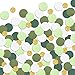 Letjolt Green Confetti Glitter Golden Greenery Scatter Table Decoration Surprise Paper Craft Anniversary Supplies Birthday Party Bridal Baby Shower Party Wedding Gift Circle Dots Decor 100 Pcs - Image 3