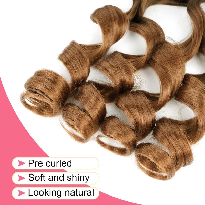 WIPPORYA French Curl Braiding Hair 24 inch 6 Packs Loose Wave Bouncy Braiding Hair Pre Stretched 100/pack Yaki Curly Crochet Hair for Black Women Hair Extensions(24 inch(pack of 6),4/30) - Image 5