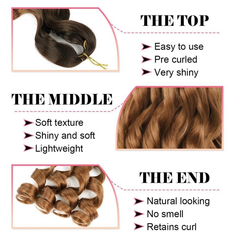 WIPPORYA French Curl Braiding Hair 24 inch 6 Packs Loose Wave Bouncy Braiding Hair Pre Stretched 100/pack Yaki Curly Crochet Hair for Black Women Hair Extensions(24 inch(pack of 6),4/30) - Image 4
