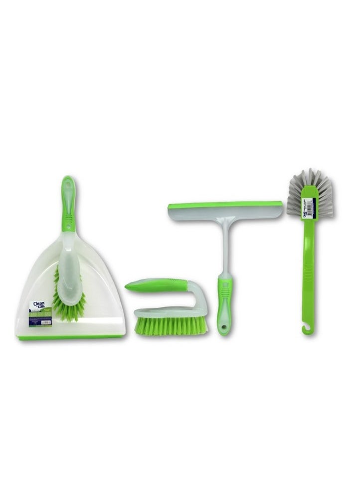 Clean and Care Cleaning Set Dust Pan with Brush Holder Dish Brush Scrubbing Brush with Handle and Hand Wiper Window Squeegee Assorted Color - pzsku/ZCBBF4112C5B3C2DEB66FZ/45/_/1718004244/1ee9d991-cabf-4b2f-bfb2-0a9fe629b11a