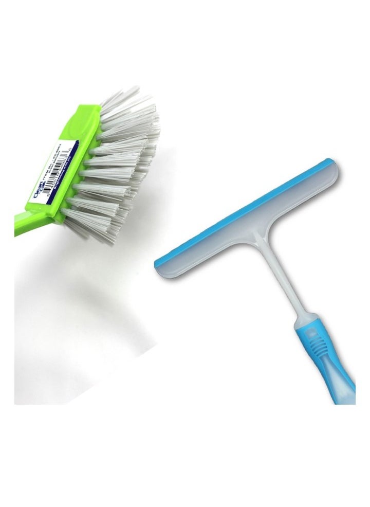 Clean and Care Cleaning Set Dust Pan with Brush Holder Dish Brush Scrubbing Brush with Handle and Hand Wiper Window Squeegee Assorted Color - pzsku/ZCBBF4112C5B3C2DEB66FZ/45/_/1718004245/0a352545-e88c-4406-b0d8-ba93bafdbc5b