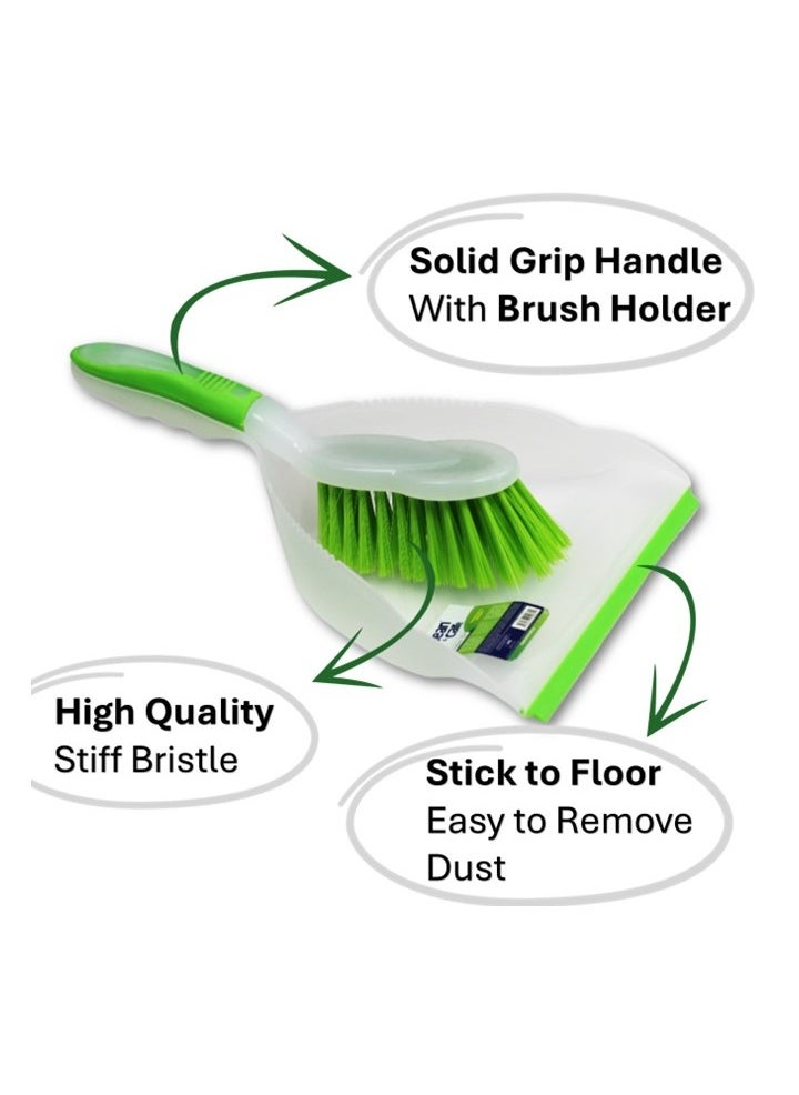 Clean and Care Cleaning Set Dust Pan with Brush Holder Dish Brush Scrubbing Brush with Handle and Hand Wiper Window Squeegee Assorted Color - pzsku/ZCBBF4112C5B3C2DEB66FZ/45/_/1718004374/ecbd1350-e580-4c3e-8471-a10e8082b358