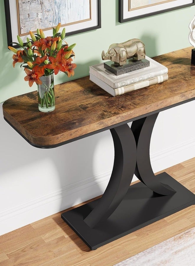 هومونير طاولة كونسول صناعية نحيفة مقاس 40 بوصة للمداخل، خلف الأريكة، والممرات، وغرفة المعيشة - Image 3