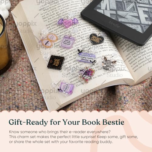 YOPPIX 9PCS Charms for E-Reader, About Fantasy Dragon Theme Dust Plug Charm Compatible with Type C Charging Port, Gift for Book Lover Readers Men Women Teachers Students, Accessories for E-Reader - Image 5