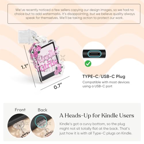 YOPPIX 9PCS Charms for E-Reader, About Fantasy Dragon Theme Dust Plug Charm Compatible with Type C Charging Port, Gift for Book Lover Readers Men Women Teachers Students, Accessories for E-Reader - Image 4