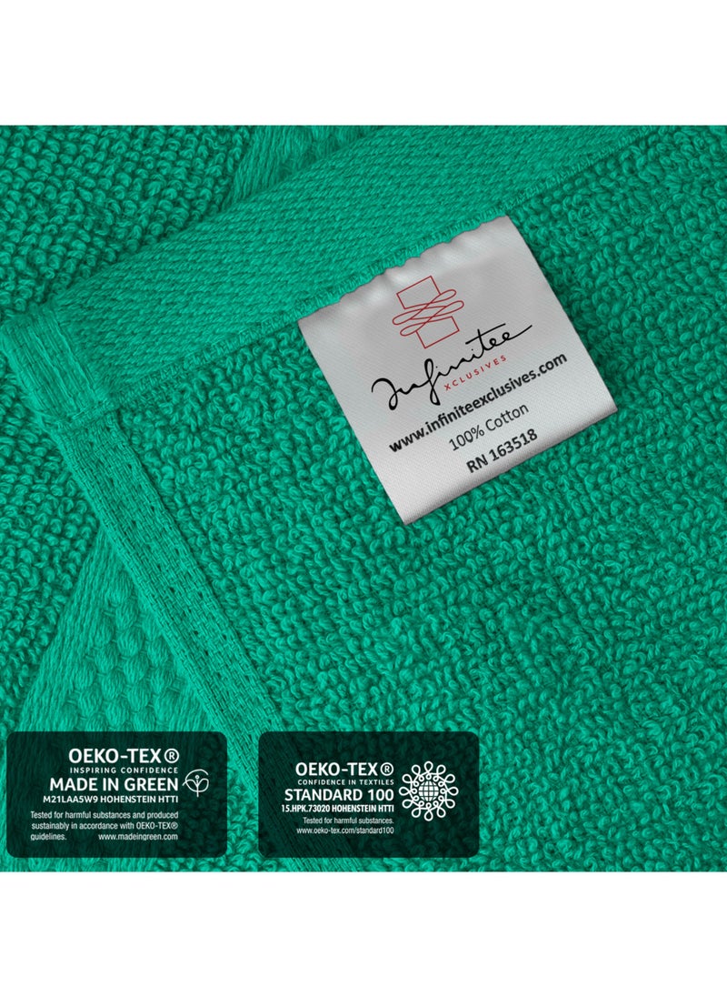 Infinitee Xclusives - Premium Green Hand Towels - Pack of 6, 16 x 28 Inches (41 x 71cm) Bathroom Hand Towel Set, Hotel & Spa Quality Hand Towels for Bathroom, Highly Absorbent and Super Soft Bathroom Towels by Infinitee Xclusives - Image 1