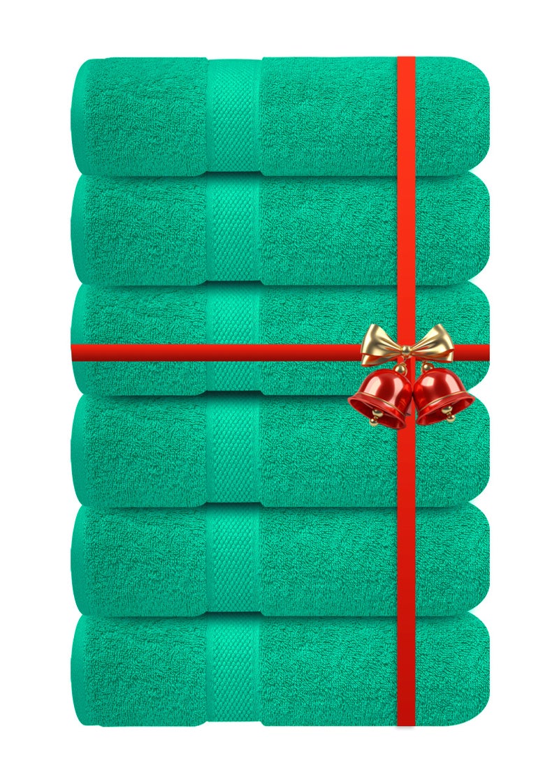 Infinitee Xclusives - Premium Green Hand Towels - Pack of 6, 16 x 28 Inches (41 x 71cm) Bathroom Hand Towel Set, Hotel & Spa Quality Hand Towels for Bathroom, Highly Absorbent and Super Soft Bathroom Towels by Infinitee Xclusives - Image 1