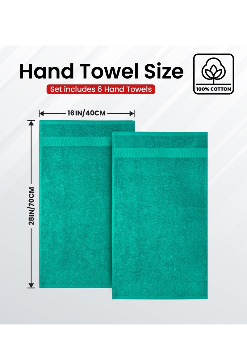 Infinitee Xclusives Premium VIvid Green Hand Towels - Pack of 6, 16 x 28 Inches (41 x 71cm) Bathroom Hand Towel Set, Hotel & Spa Quality Hand Towels for Bathroom, Highly Absorbent and Super Soft Bathroom Towels by Infinitee Xclusives  - Image 3