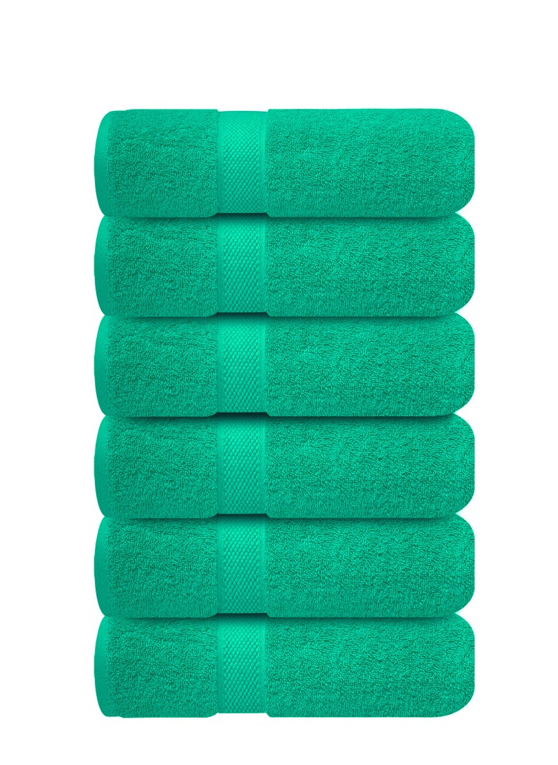 Infinitee Xclusives Premium VIvid Green Hand Towels - Pack of 6, 16 x 28 Inches (41 x 71cm) Bathroom Hand Towel Set, Hotel & Spa Quality Hand Towels for Bathroom, Highly Absorbent and Super Soft Bathroom Towels by Infinitee Xclusives  - Image 1